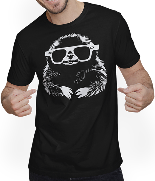 Produktbild von T-Shirt mit Mann Faultiere Anime Faultier Manga Faultier Sonnenbrille