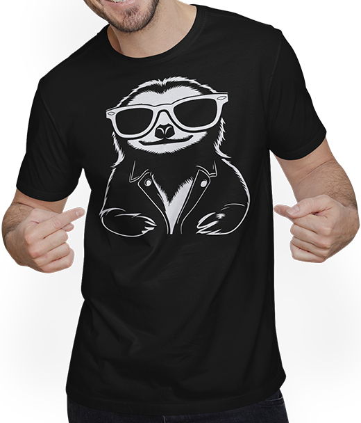 Produktbild von T-Shirt mit Mann Faultiere Anime Faultier Manga Faultier Sonnenbrille