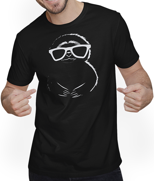 Produktbild von T-Shirt mit Mann Faultiere Anime Faultier Manga Faultier Sonnenbrille