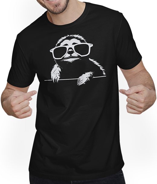 Produktbild von T-Shirt mit Mann Faultiere Anime Faultier Manga Faultier Sonnenbrille