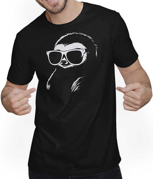 Produktbild von T-Shirt mit Mann Faultiere Anime Faultier Manga Faultier Sonnenbrille
