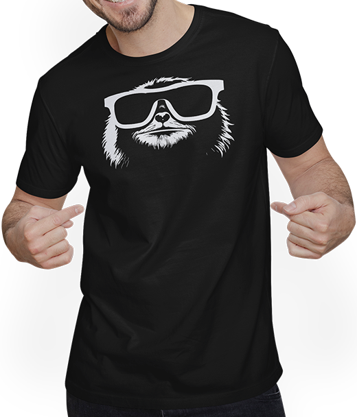 Produktbild von T-Shirt mit Mann Faultiere Anime Faultier Manga Faultier Sonnenbrille