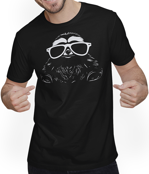 Produktbild von T-Shirt mit Mann Faultiere Anime Faultier Manga Faultier Sonnenbrille
