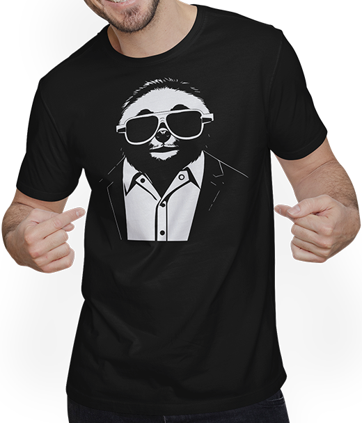 Produktbild von T-Shirt mit Mann Faultiere Anime Faultier Manga Faultier Sonnenbrille