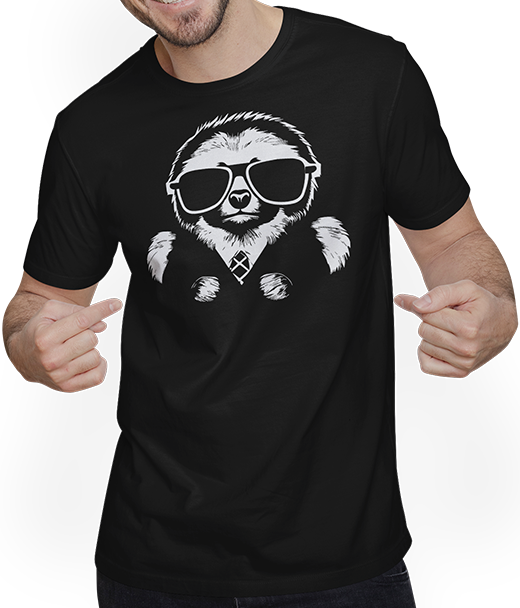 Produktbild von T-Shirt mit Mann Faultiere Anime Faultier Manga Faultier Sonnenbrille