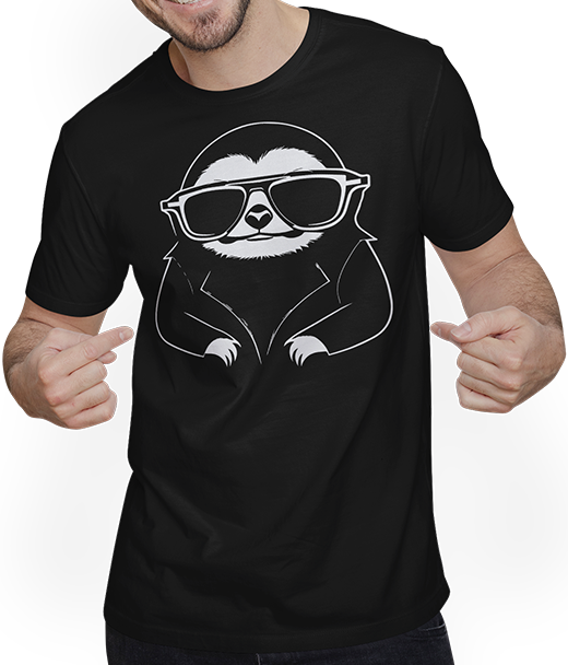 Produktbild von T-Shirt mit Mann Faultiere Anime Faultier Manga Faultier Sonnenbrille