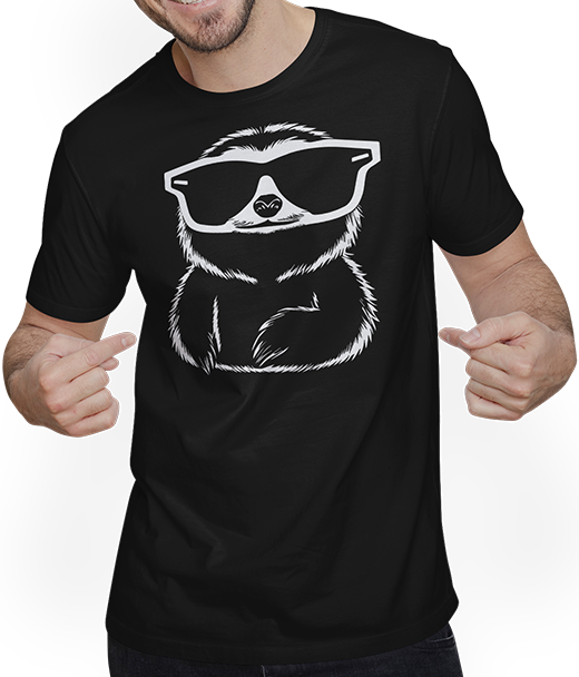 Produktbild von T-Shirt mit Mann Faultiere Anime Faultier Manga Faultier Sonnenbrille