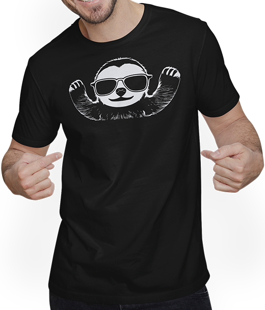 Produktbild von T-Shirt mit Mann Faultiere Anime Faultier Manga Faultier Sonnenbrille