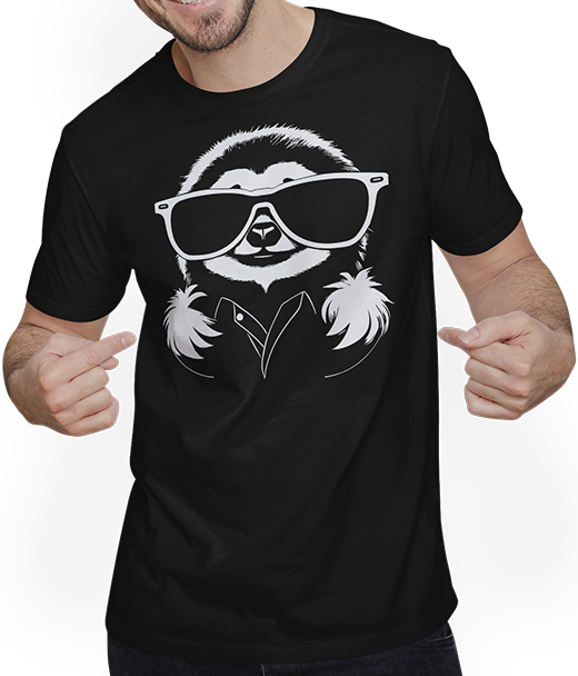 Produktbild von T-Shirt mit Mann Faultiere Anime Faultier Manga Faultier Sonnenbrille