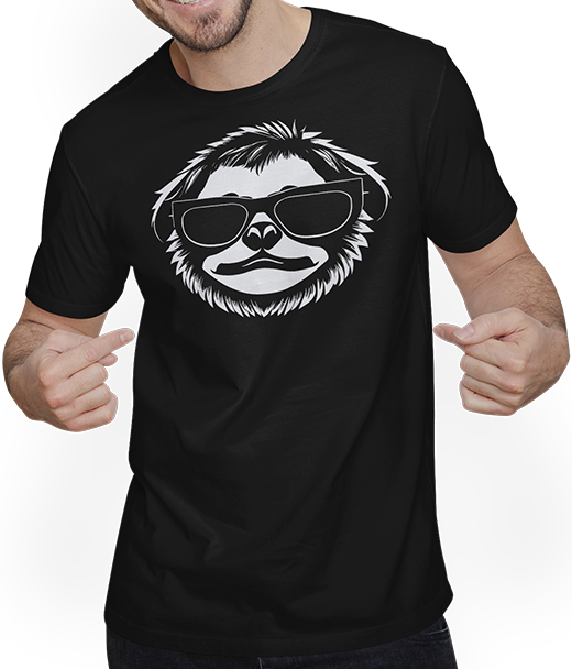 Produktbild von T-Shirt mit Mann Faultiere Anime Faultier Manga Faultier Sonnenbrille