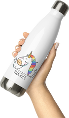 Produktbild von Thermosflasche von Hand gehalten Fick Dich Einhorn | Lustiges Einhorn | Sarkasmus Spruch