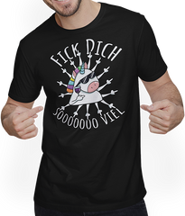 Produktbild von T-Shirt mit Mann Fick Dich so viel | Böses Misanthrop Einhorn | Sarkasmus