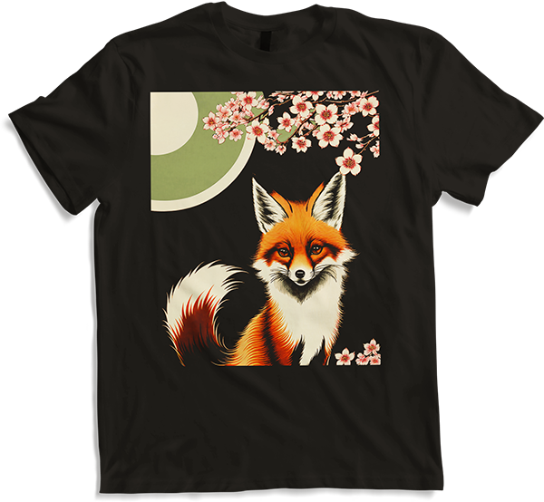 Produktbild von T-Shirt Foxes Japanische Kirschblüte Blume Kitsune Fuchs