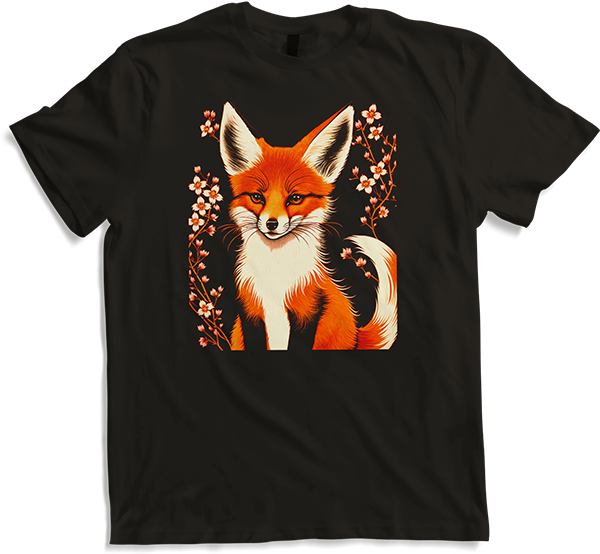 Produktbild von T-Shirt Foxes Japanische Kirschblüte Blume Kitsune Fuchs