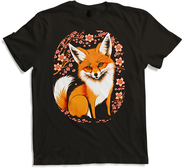 Produktbild von T-Shirt Foxes Japanische Kirschblüte Blume Kitsune Fuchs