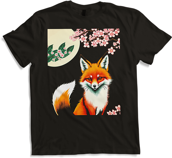 Produktbild von T-Shirt Foxes Japanische Kirschblüte Blume Kitsune Fuchs