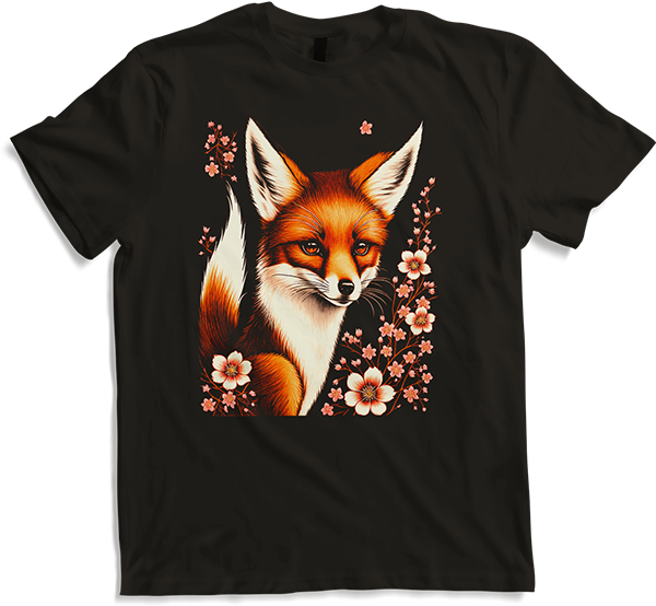 Produktbild von T-Shirt Foxes Japanische Kirschblüte Blume Kitsune Fuchs