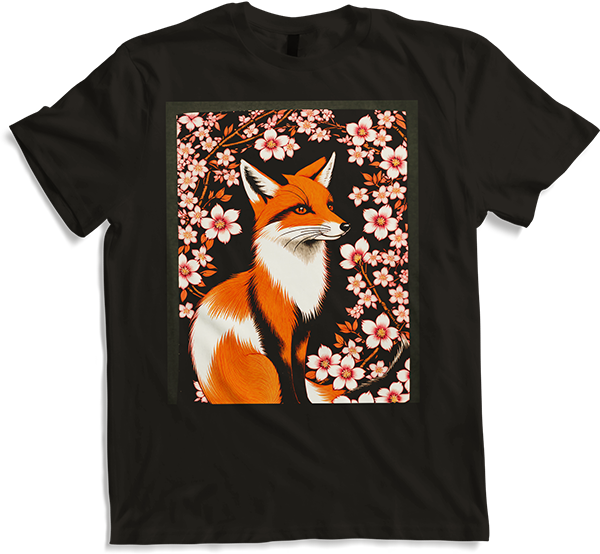 Produktbild von T-Shirt Foxes Japanische Kirschblüte Blume Kitsune Fuchs