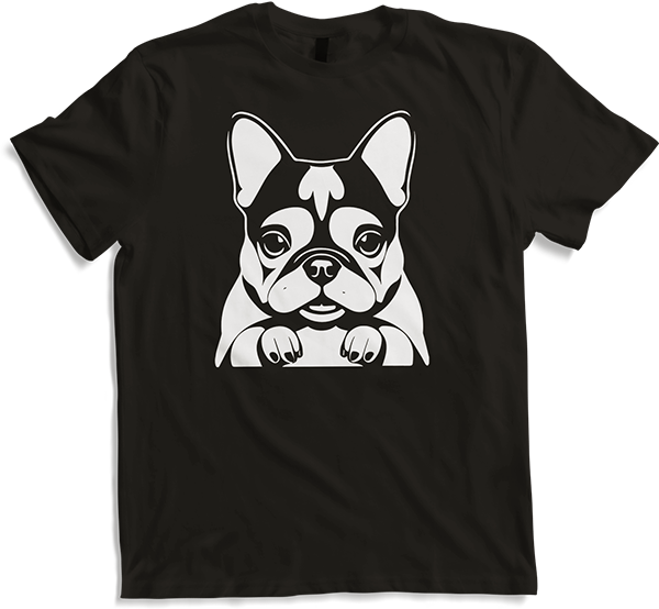 Produktbild von T-Shirt Französische Bulldogge mit E-Gitarre Musiker Gitarrist