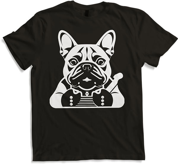 Produktbild von T-Shirt Französische Bulldogge mit E-Gitarre Musiker Gitarrist