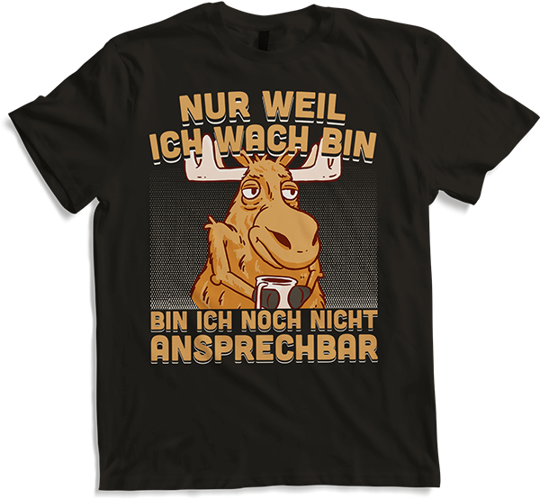 Produktbild von T-Shirt Freche Morgenmuffel Hirsch mit Kaffee Elche Sprüche Elch