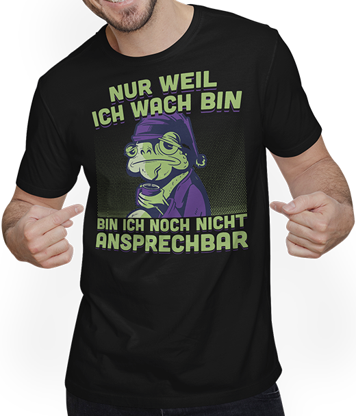 Produktbild von T-Shirt mit Mann Freche Morgenmuffel Kröte mit Kaffee Frosch Sprüche Frösche