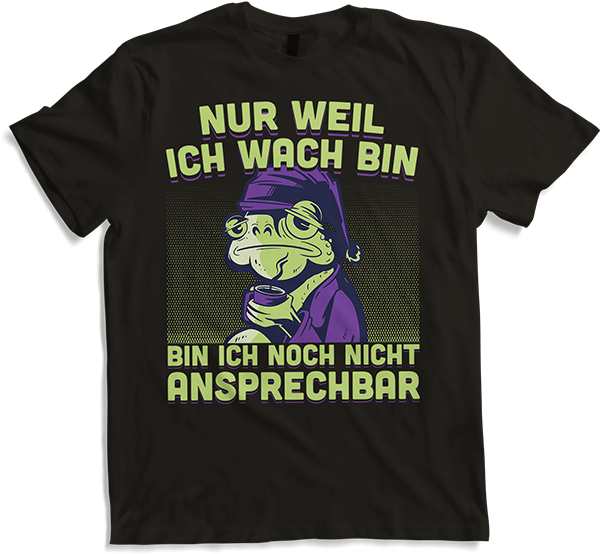 Produktbild von T-Shirt Freche Morgenmuffel Kröte mit Kaffee Frosch Sprüche Frösche