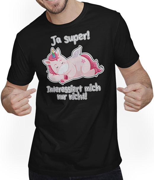 Produktbild von T-Shirt mit Mann Freches Einhorn Lustiger Cooler Spruch Mädchen & Teenager