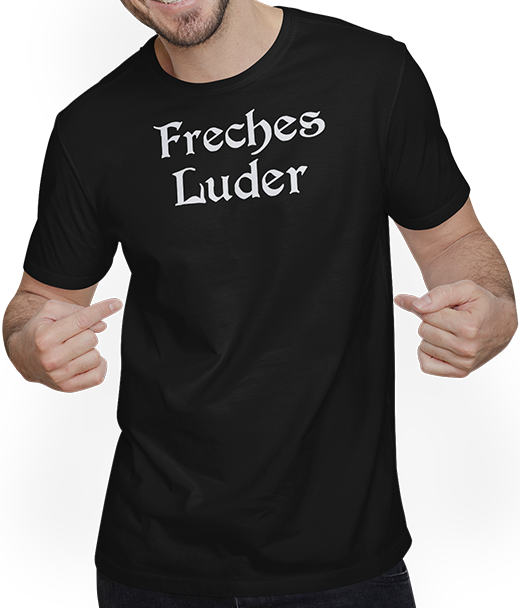 Produktbild von T-Shirt mit Mann Freches Luder Gothic Dark Wave Batcave Spruch Freche Mädchen
