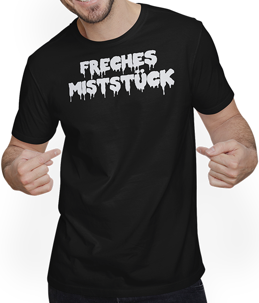 Produktbild von T-Shirt mit Mann Freches Miststück Gothic Dark Wave Batcave Spruch Mädchen