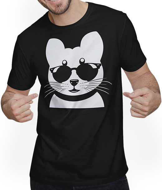 Produktbild von T-Shirt mit Mann Frettchen trägt Sonnenbrille coole Frettchen