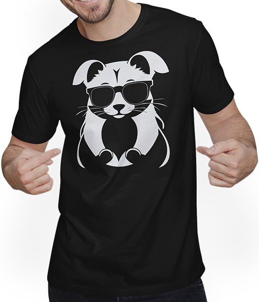 Produktbild von T-Shirt mit Mann Frettchen trägt Sonnenbrille coole Frettchen