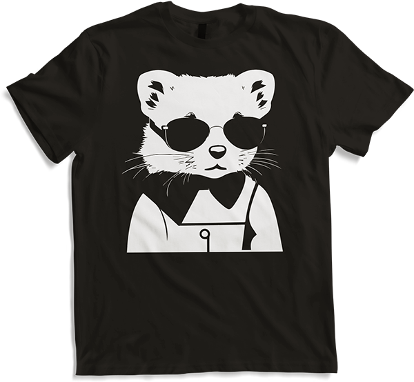 Produktbild von T-Shirt Frettchen trägt Sonnenbrille coole Frettchen