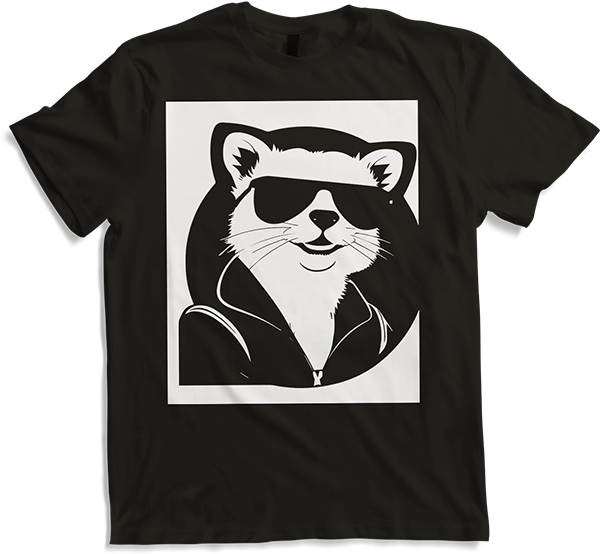 Produktbild von T-Shirt Frettchen trägt Sonnenbrille coole Frettchen