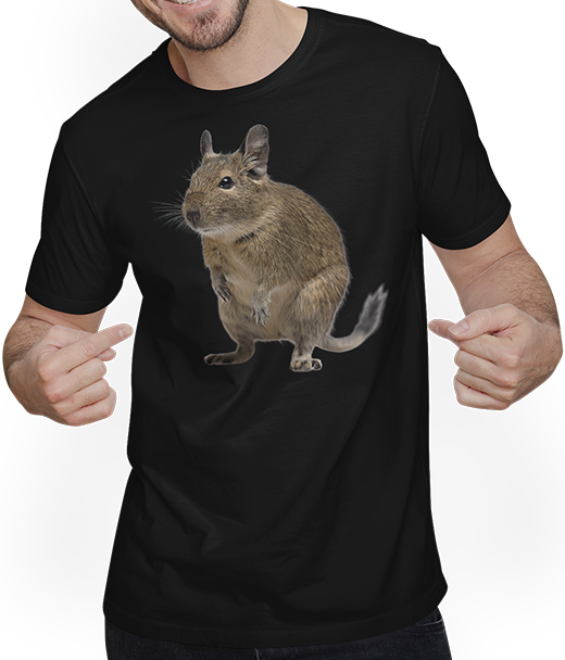 Produktbild von T-Shirt mit Mann Funny Degu | Octodon Degus Zubehör Degu Spruch