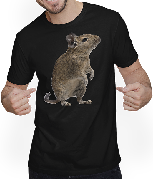 Produktbild von T-Shirt mit Mann Funny Degu | Octodon Degus Zubehör Degu