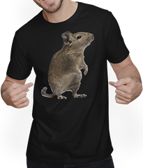 Produktbild von T-Shirt mit Mann Funny Degu | Octodon Degus Zubehör Degu