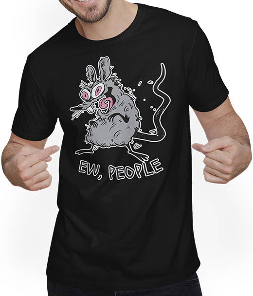 Produktbild von T-Shirt mit Mann Funny Ew People Rat Crazy Fancy Rat Spruch Haustier Ratte