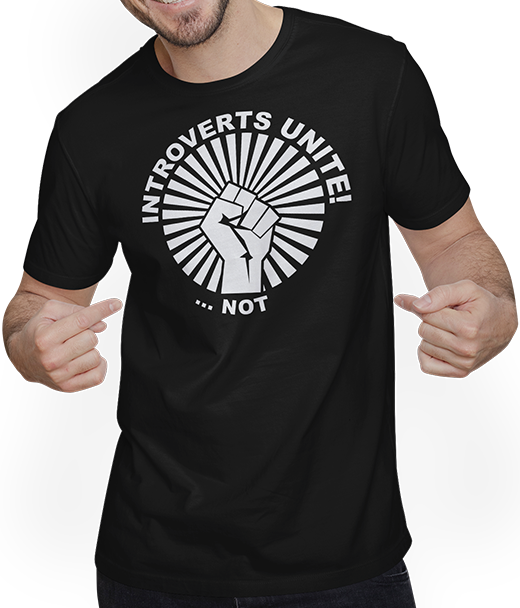 Produktbild von T-Shirt mit Mann Funny Introverts Unite Sarkastic Spruch Nerd Loner Humor