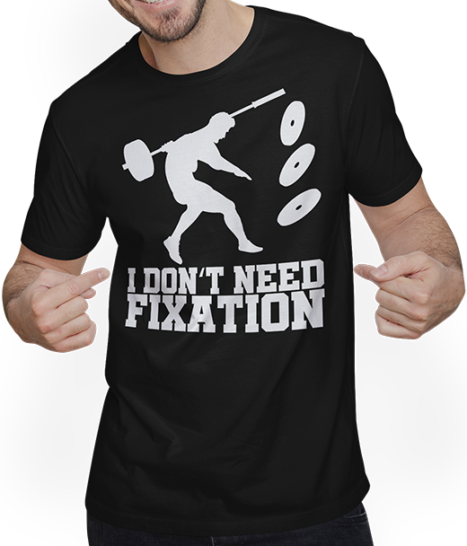 Produktbild von T-Shirt mit Mann Funny Squats Fail Bodybuilding Muskel Gewichtheben Kniebeugen