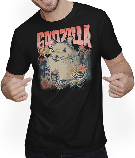 Produktbild von T-Shirt mit Mann GOOZILLA | Lustiger Degu Spruch | Octodon Degus Zubehör