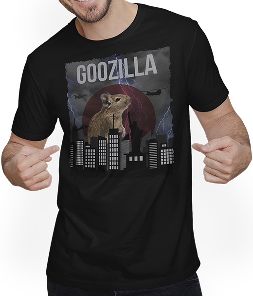 Produktbild von T-Shirt mit Mann GOOZILLA Octodon Degus Merch Lustiger Degu Spruch