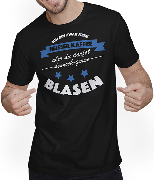 Produktbild von T-Shirt mit Mann Gerne Blasen Versauter Sexwitz Anmachspruch Anmach Sprüche