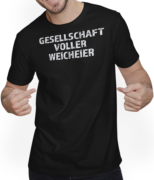 Produktbild von T-Shirt mit Mann Gesellschaft voller Weicheier Hardcore Misanthropen Sprüche