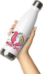 Produktbild von Thermosflasche von Hand gehalten Grindcore Einhorn Flamingo | Brutal Death Technical Death