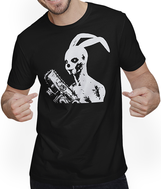 Produktbild von T-Shirt mit Mann Grindcore Occult Horror Bunny Art Death Metall Thrash Metall