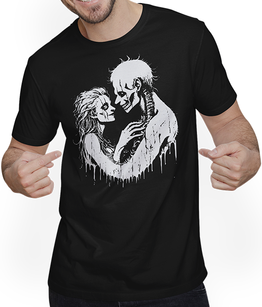 Produktbild von T-Shirt mit Mann Grindcore Okult Horror Couple Art Death Metal Thrash Metall