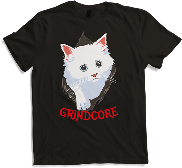 Produktbild von T-Shirt Grindcore Spruch Death Metal Kitty Metalhead Kätzchen Katze