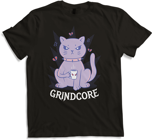 Produktbild von T-Shirt Grindcore Spruch Horror Katze Metalhead Heavy Metal