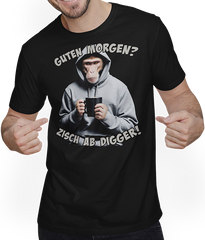 Produktbild von T-Shirt mit Mann Guten Morgen? Zisch ab Digger! Freche Morgenmuffel Sprüche